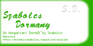 szabolcs dormany business card